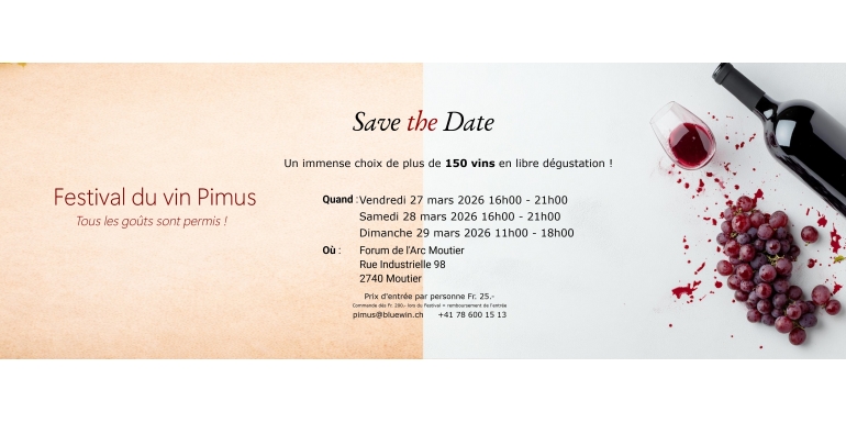 Festival du vin Pimus les 27-29 mars 2026